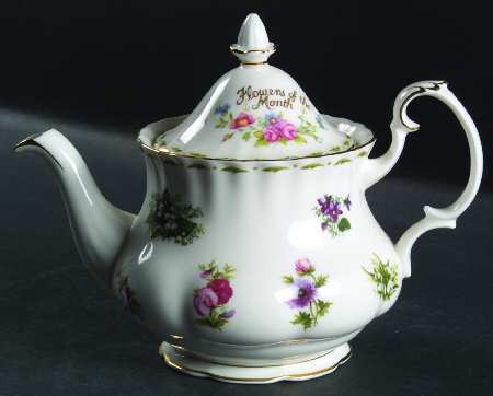 Flower of The Month (Newer, Montrose) Mini Teapot & Lid