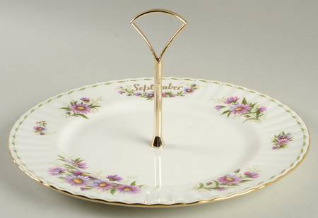 Flower of The Month (Newer, Montrose) Round Serving Plate with Handle (DP)