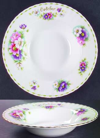 Flower of The Month (Newer, Montrose) Large Rim Soup Bowl