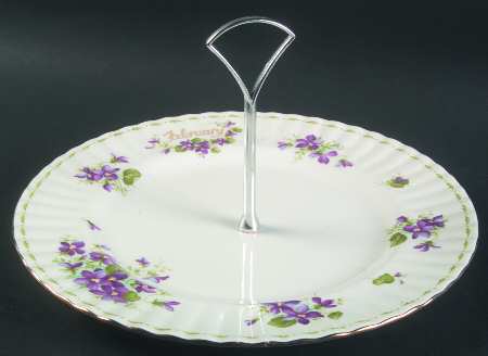 Flower of The Month (Newer, Montrose) Round Serving Plate with Handle (DP)