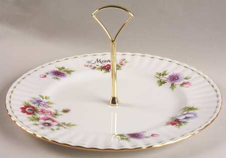 Flower of The Month (Newer, Montrose) Round Serving Plate with Handle (DP)