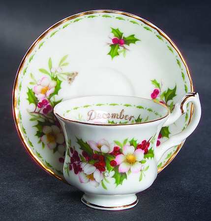 Flower of The Month (Newer, Montrose) Footed Toy Cup and Saucer Set