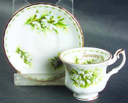 Flower of The Month (Newer, Montrose) Footed Toy Cup and Saucer Set