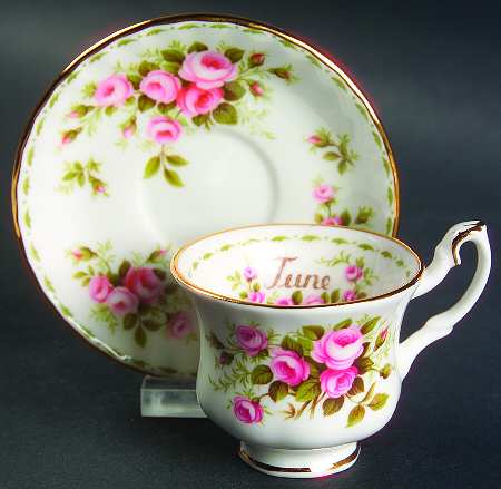 Flower of The Month (Newer, Montrose) Footed Toy Cup and Saucer Set