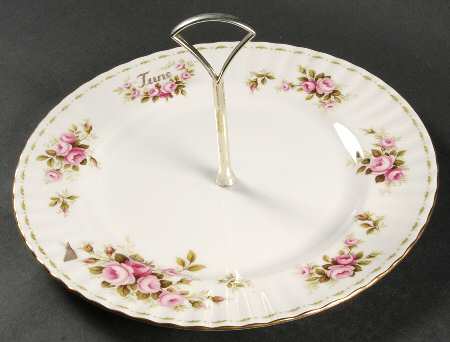 Flower of The Month (Newer, Montrose) Round Serving Plate with Handle (DP)