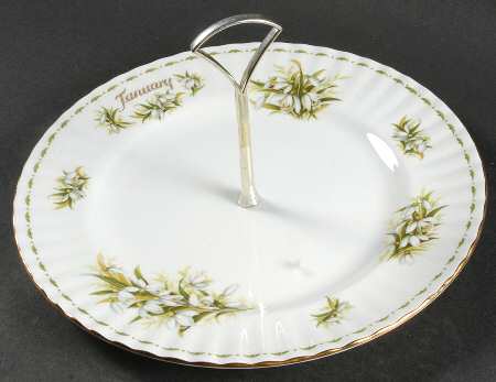 Flower of The Month (Newer, Montrose) Round Serving Plate with Handle (DP)