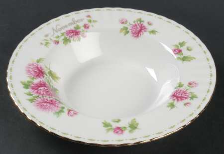 Flower of The Month (Newer, Montrose) Large Rim Soup Bowl
