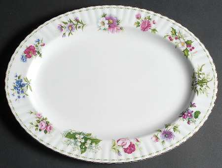 Flower of The Month (Newer, Montrose) 16" Oval Serving Platter
