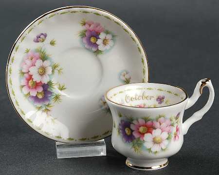 Flower of The Month (Newer, Montrose) Footed Toy Cup and Saucer Set