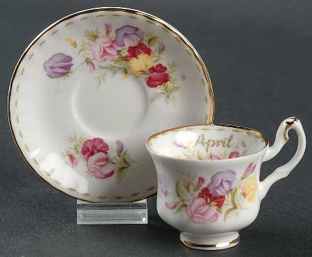 Flower of The Month (Newer, Montrose) Footed Toy Cup and Saucer Set