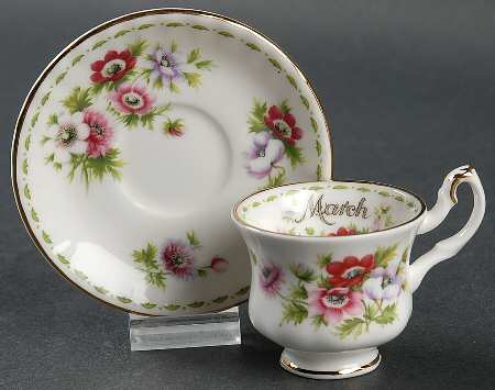 Flower of The Month (Newer, Montrose) Footed Toy Cup and Saucer Set
