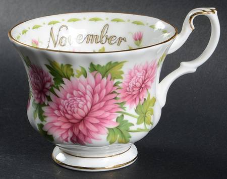 Flower of The Month (Newer, Montrose) Cup for Dessert Plate & Cup Set