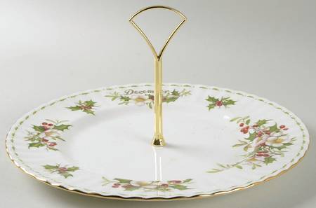 Flower of The Month (Newer, Montrose) Round Serving Plate with Handle (DP)