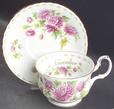 Flower of The Month (Newer, Montrose) Breakfast Cup & Saucer Set