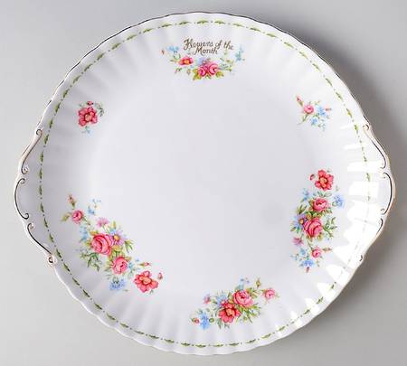 Flower of The Month (Newer, Montrose) Large Handled Cake Plate