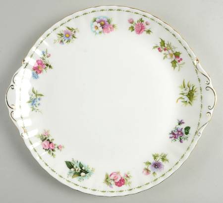 Flower of The Month (Newer, Montrose) Large Handled Cake Plate