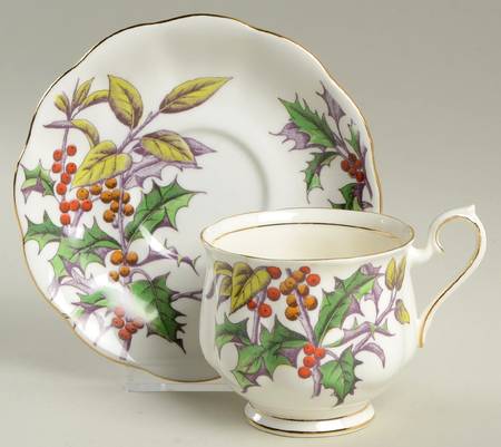 Flower of The Month (Older, Hampton) Footed Cup & Saucer Set