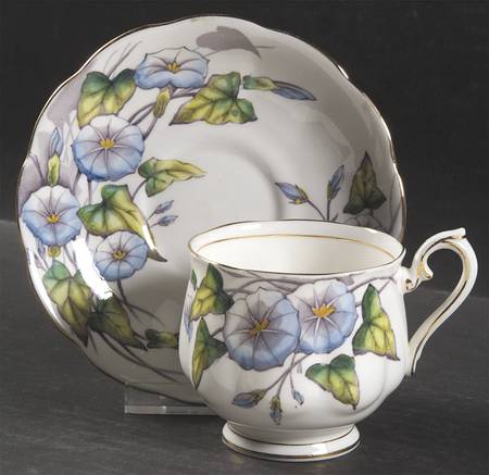 Flower of The Month (Older, Hampton) Footed Cup & Saucer Set