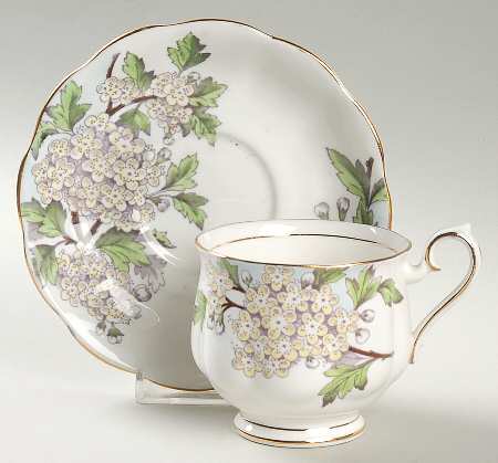 Flower of The Month (Older, Hampton) Footed Cup & Saucer Set