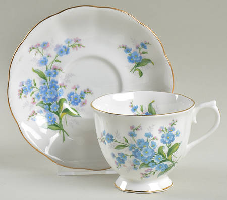 Forget Me Not Footed Cup & Saucer Set