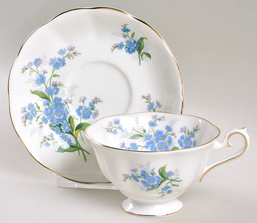 Forget Me Not Footed Cup & Saucer Set