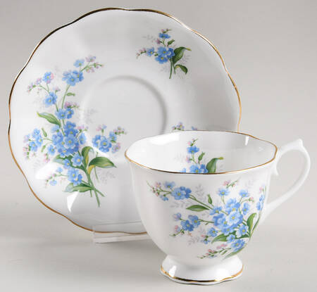 Forget Me Not Footed Cup & Saucer Set