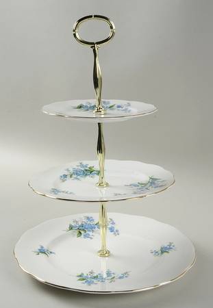 Forget Me Not 3-Tiered Serving Tray (DP, SP, BB)