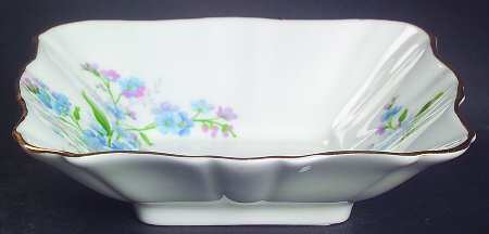 Forget Me Not Small Square Sweet Meat Dish