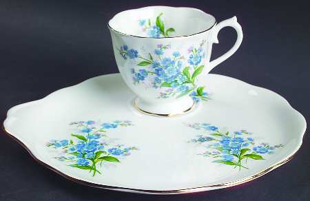 Forget Me Not Snack Plate & Cup Set