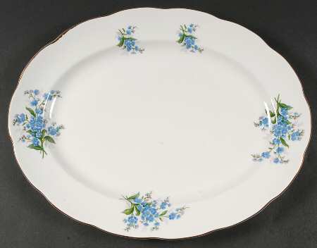 Forget Me Not 15" Oval Serving Platter