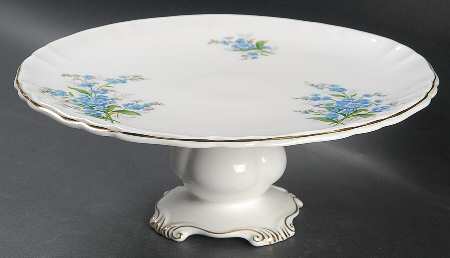 Forget Me Not 9" Diameter Pedestal Cake Stand