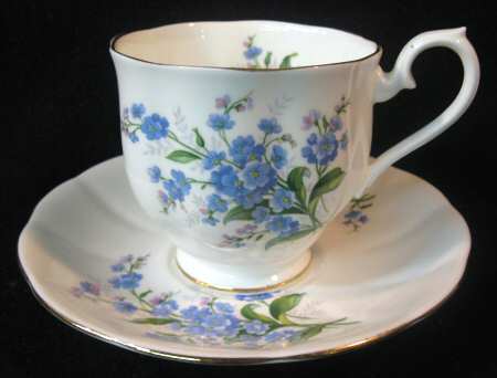 Forget Me Not Footed Cup & Saucer Set