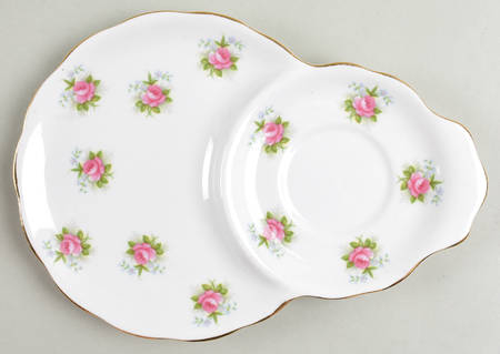 Forget Me Not Rose Plate for Dessert Plate & Cup Set