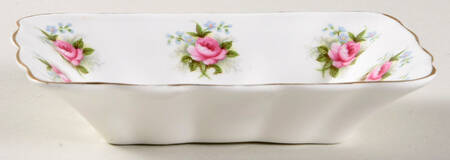 Forget Me Not Rose Rectangular Sweet Meat Dish by Royal Albert