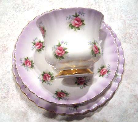 Forget Me Not Rose Footed Cup & Saucer Set