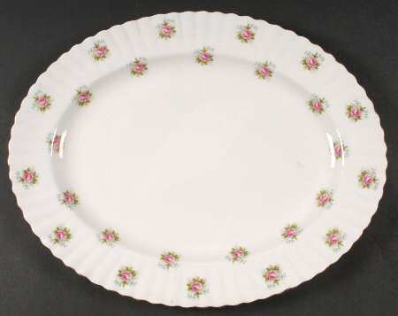 Forget Me Not Rose 15" Oval Serving Platter