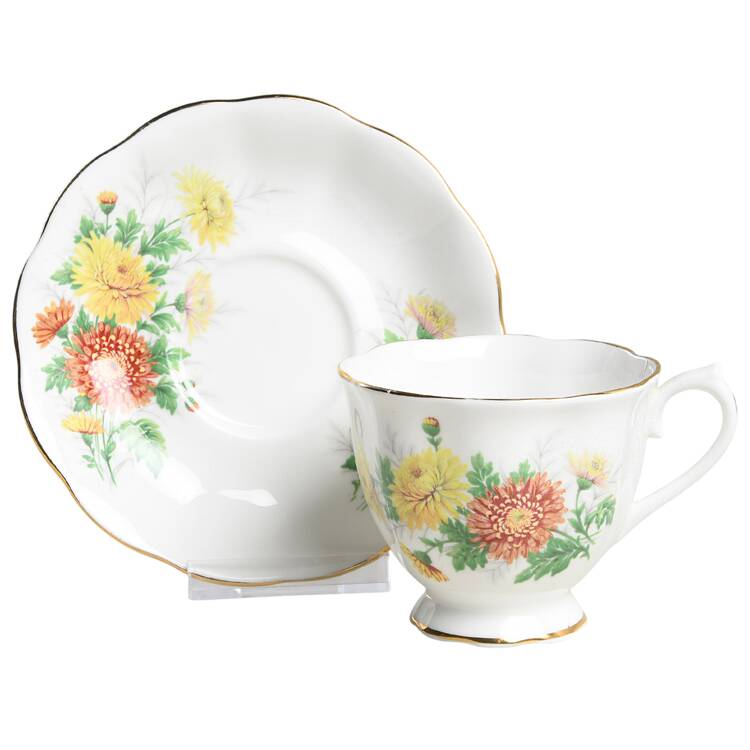 Friendship Series Footed Cup & Saucer Set
