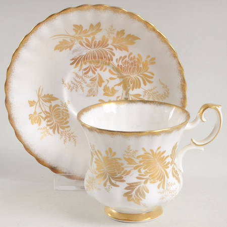 Golden Glory Footed Demitasse Cup & Saucer Set