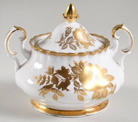 Golden Rose Sugar Bowl & Lid