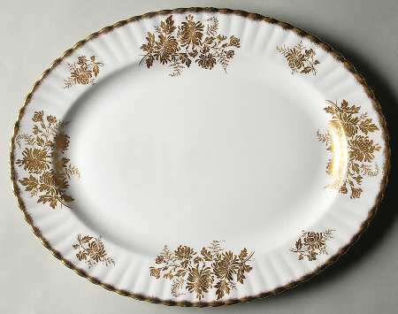 Golden Rose 15" Oval Serving Platter
