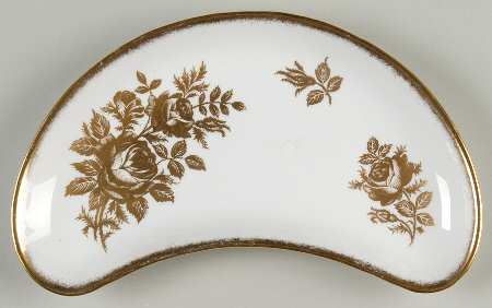 Golden Rose Crescent Salad Plate