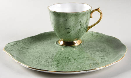 Gossamer Green Snack Plate & Cup Set