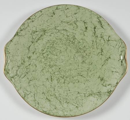 Gossamer Green Handled Cake Plate