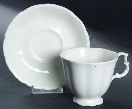 Gossamer (All White) Footed Cup & Saucer Set