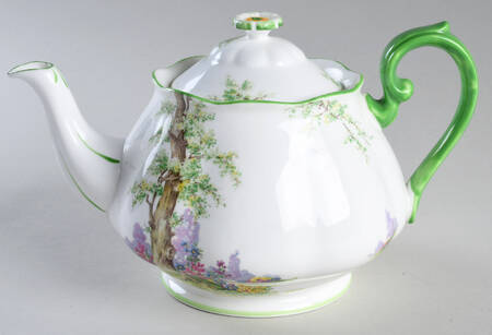 Greenwood Tree (Green Trim) Teapot & Lid by Royal Albert