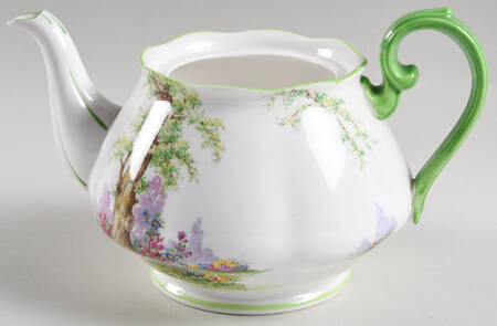 Greenwood Tree (Green Trim) Small Teapot No Lid