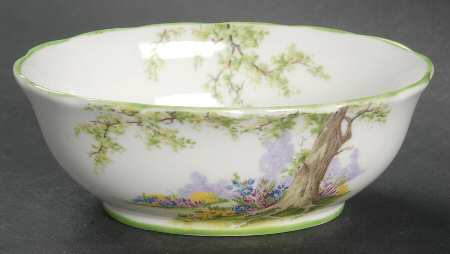 Greenwood Tree (Green Trim) Oval Sweet Meat Dish