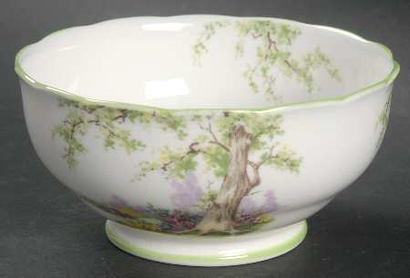Greenwood Tree (Green Trim) Open Sugar Bowl