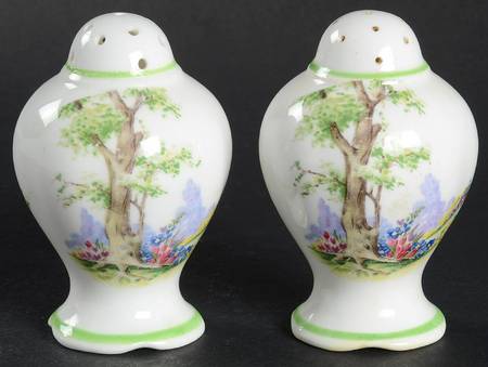 Greenwood Tree (Green Trim) Salt & Pepper Set