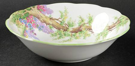 Greenwood Tree (Green Trim) Coupe Cereal Bowl